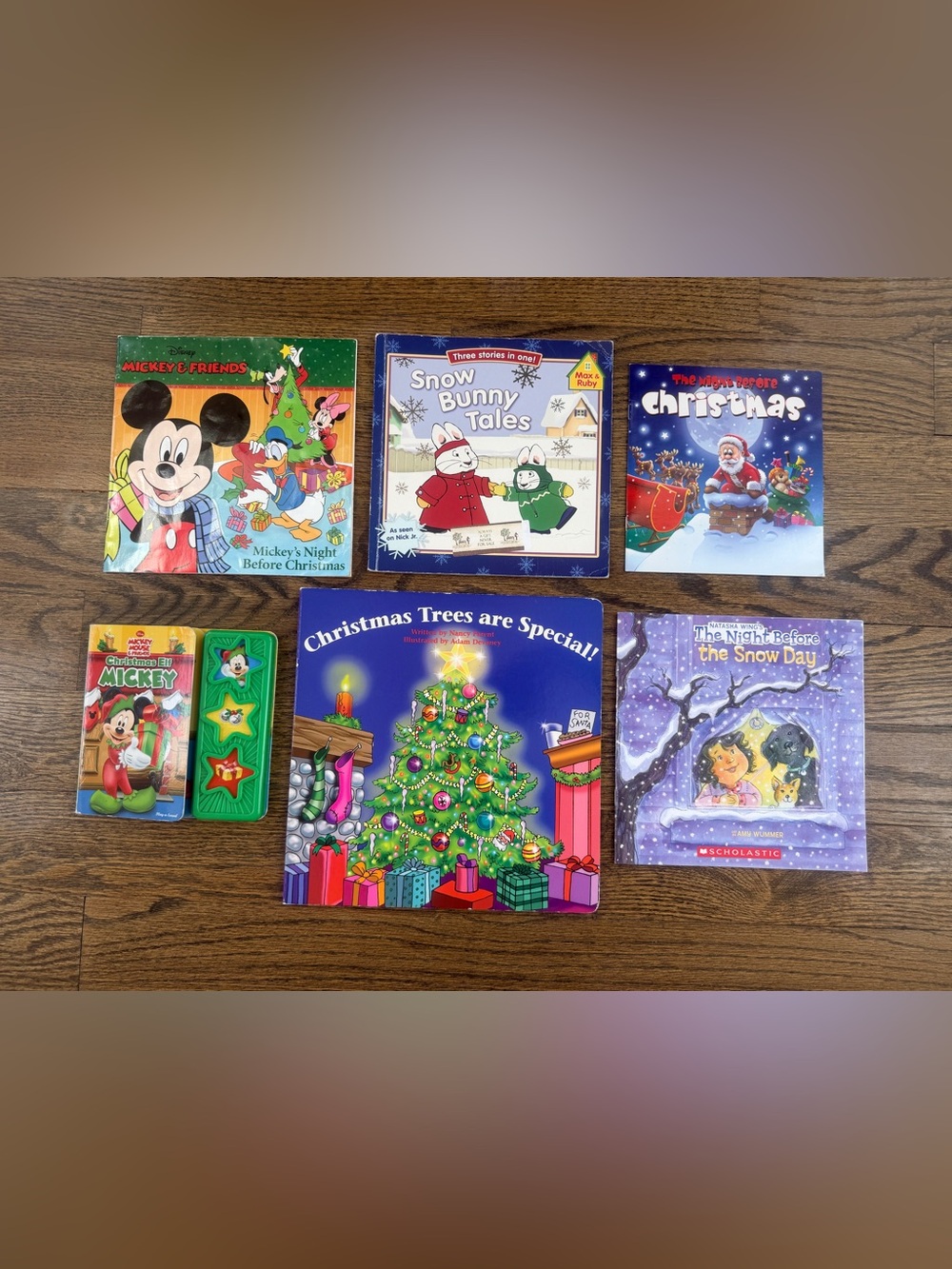 Lot of 6 Christmas Children's Books - Disney, Scholastic, Max & Ruby